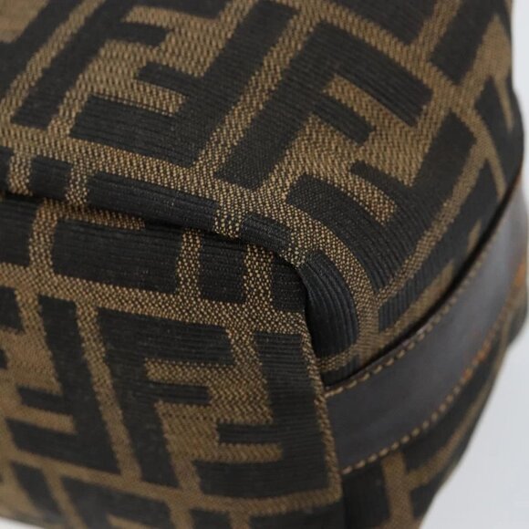 FENDI Zucca Canvas Vanity Hand Bag Black Brown Auth 150140 - Picture 5 of 16